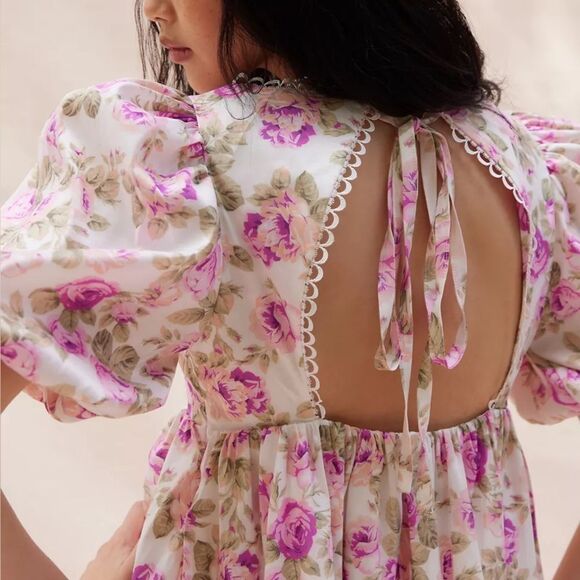 NWT For Love & Lemons Milani Floral Babydoll Mini Dress womens size 1x‎ - Picture 5 of 15